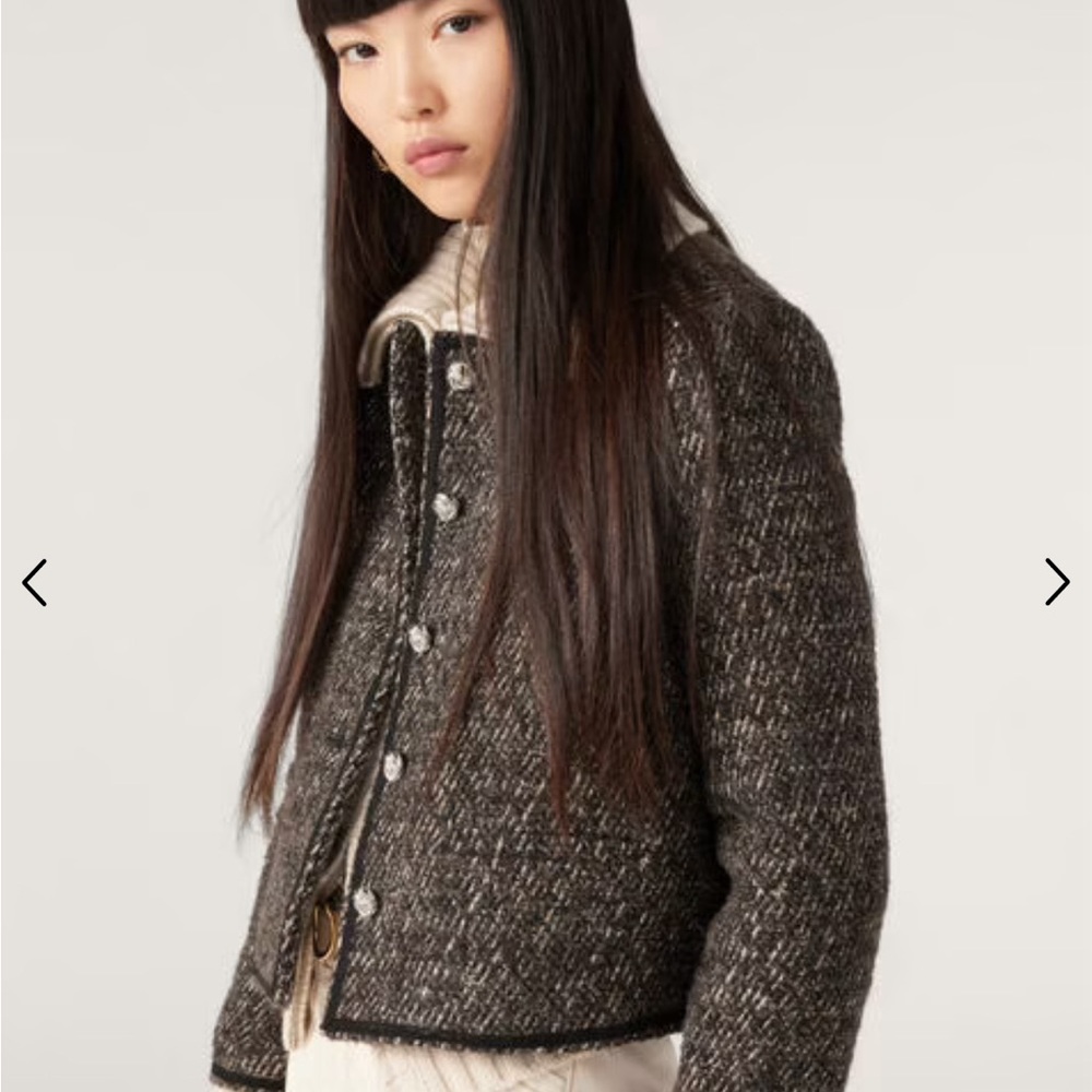 ba&sh Fabulous tweed,lined jacket, great with a skirt, pants or trousers